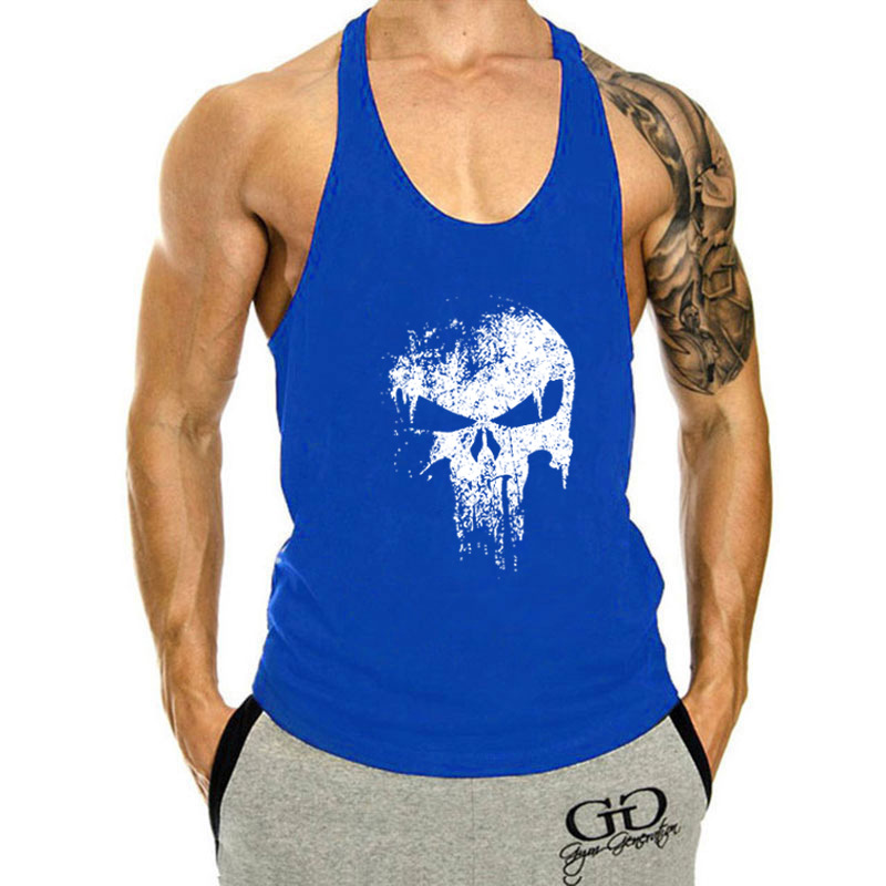 Training, Fitness, Freizeit, großes Racerback-Sport-Tanktop aus Baumwolle, ärmelloses T-Shirt für Herren_voghion.com