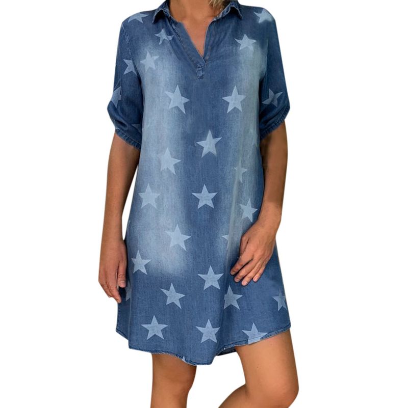 Women's factory direct sale cross-border women's clothing multicolor multi-size summer v-neck pullover short sleeve_voghion.com