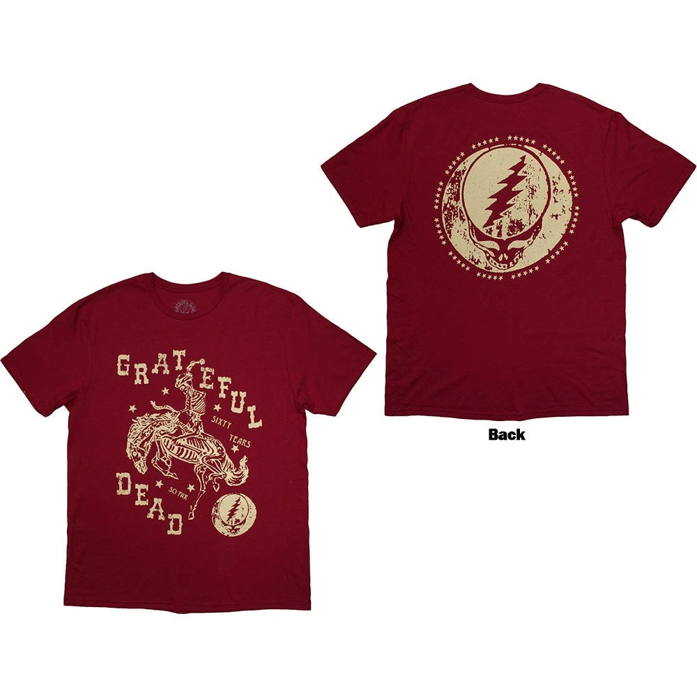 T-shirt grateful dead per uomo e donna stampa scheletro cavallo_voghion.com