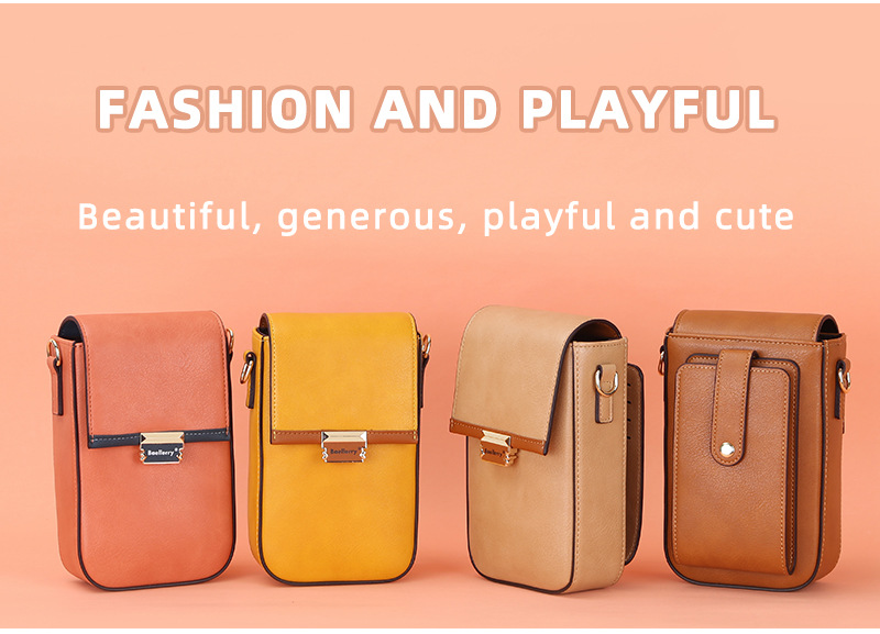 Baellerry new mobile phone bag women's version multi-color large capacity shoulder crossbody women's bag fashion ladies wallet_voghion.com