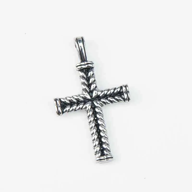 Cadenas de cable trenzado, joyería, collares colgantes para mujer, moda para hombre, collar de cruz de diamantes, joyería de alta calidad, estilo punk, 3 mm_voghion.com