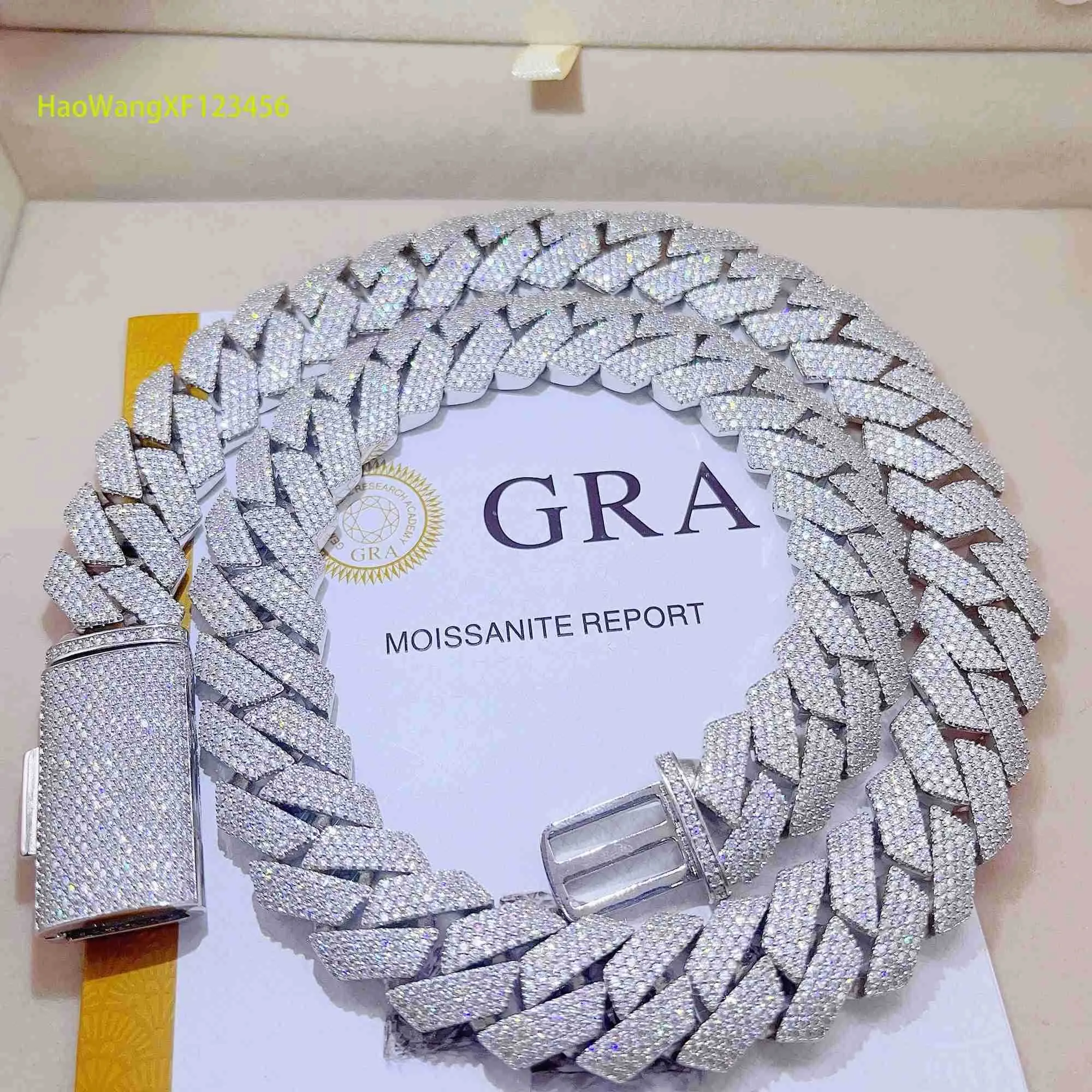 Iced Out Pass Diamond Tester Sterling Sier -kaulakoru Vvs Moissanite Cuban Link Chain_voghion.com