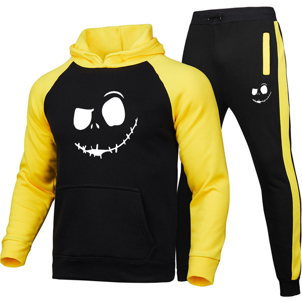 Herr hoodie set med raglanärmar och borstat fleece-foder_voghion.com