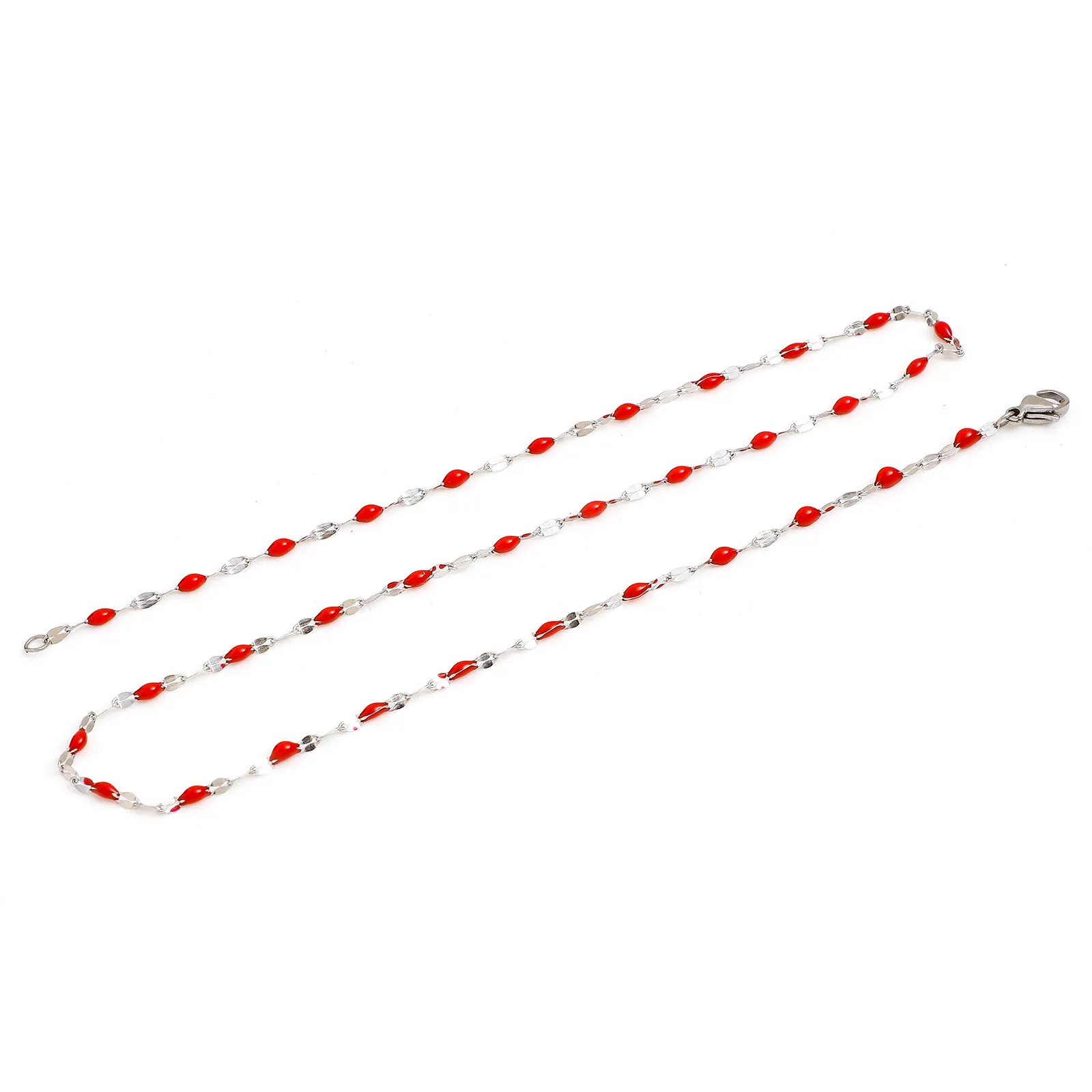 Łańcuchy 304 ze stali nierdzewnej Usta Łańcuszek Naszyjnik Do Tworzenia Biżuterii DIY Koraliki Emaliowane Metalowe Prezenty Damskie 42 cm Długie_voghion.com