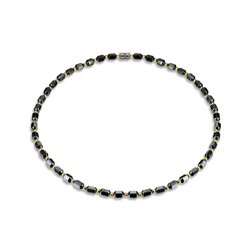 Ketten Frauen Schwarze Magnetische Halskette Perlen Hämatit Steintherapie Abnehmen Gesundheitspflege Für Männer ML Drop Lieferung Schmuck_voghion.com