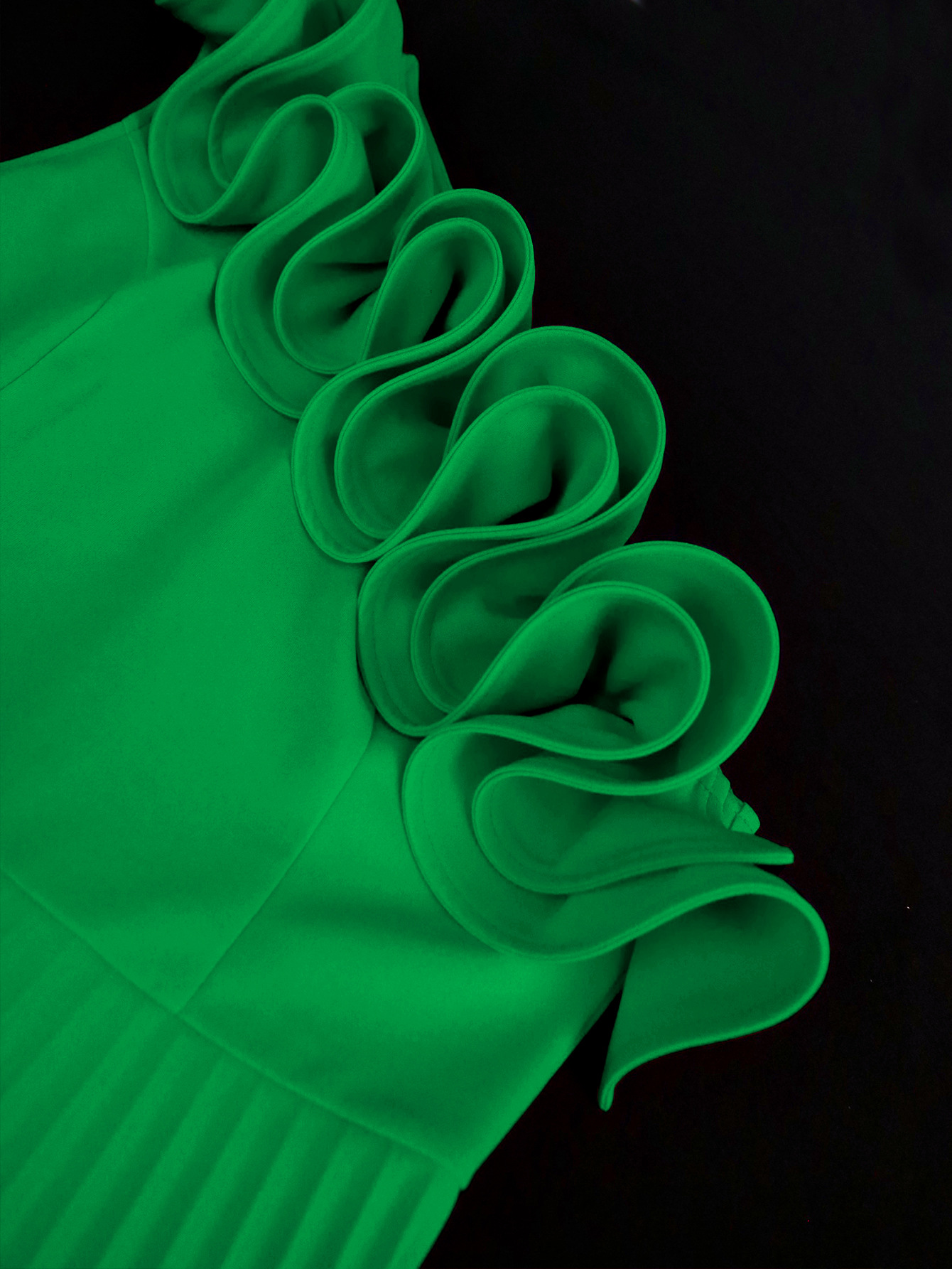 Plus Size Damen Ein-schulter-kleid Mit Rüschen Und Faltenrock_voghion.com