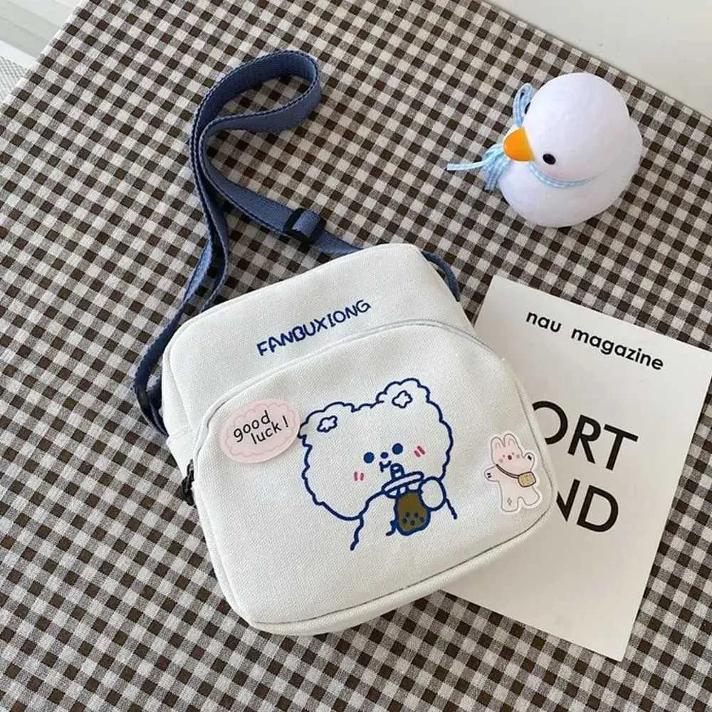 Canvas Shoder Koreanischer Cato-Druck Fi Bär Kaninchen Mini Party Umhängetasche Süßes Mädchen Y241109_voghion.com