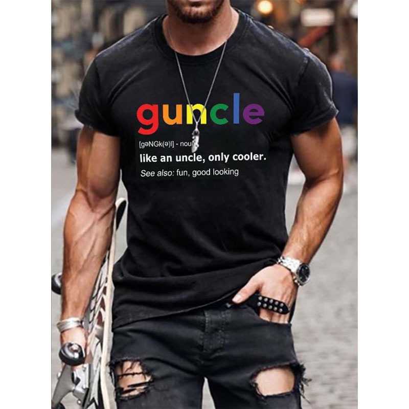 Men's Printed T-shirt Round Neck Pure Cotton Casual Versatile Top_voghion.com