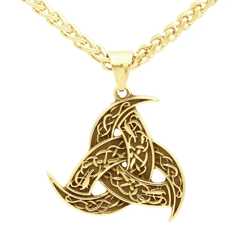 Collane con ciondolo stile nordico vichingo nodo celtico triangolo collana per uomo retrò amuleto gioielli regalo ciondolo Sidn22_voghion.com