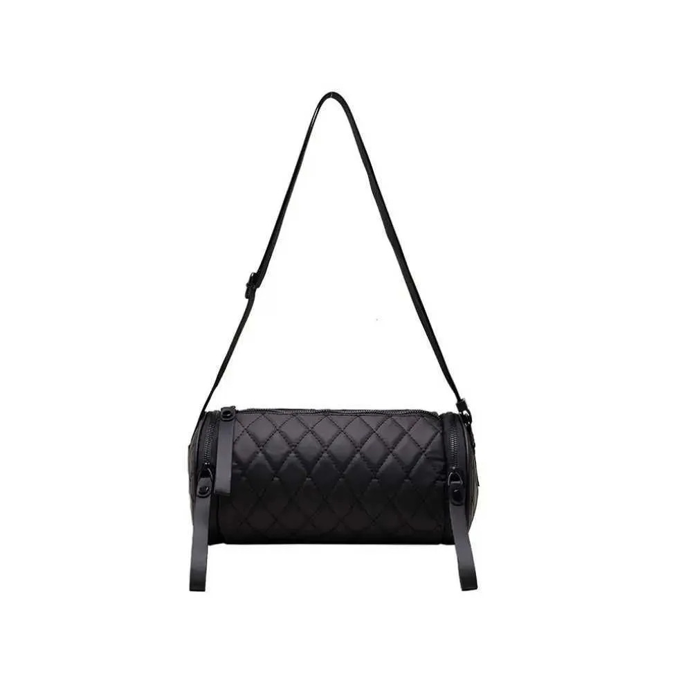 Borsa a secchiello stile coreano con tracolla singola, stile casual, in stile Cyder Oxford con cerniera e cuscino, per ragazze C241214_voghion.com
