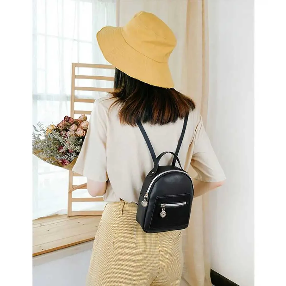 Mini Backpack For Girls Waterproof Pu Leather Daypack Bag_voghion.com