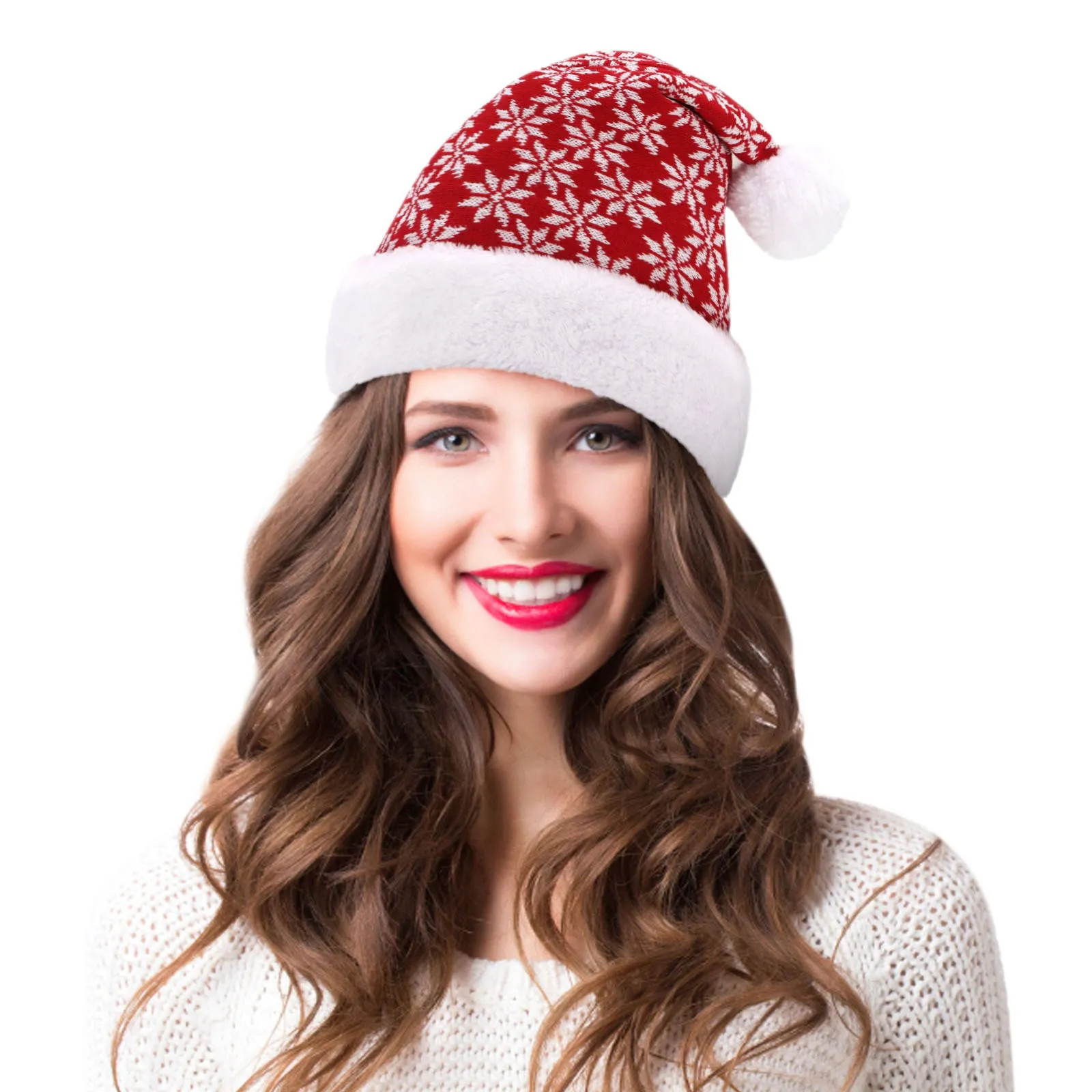 Chapeaux Écharpes Ensembles Casquettes de baseball Chapeau enroulable Hiver Noël Laine Cerf Neige Flanelle Adulte Tricoté Casquette de baseball Soutien_voghion.com