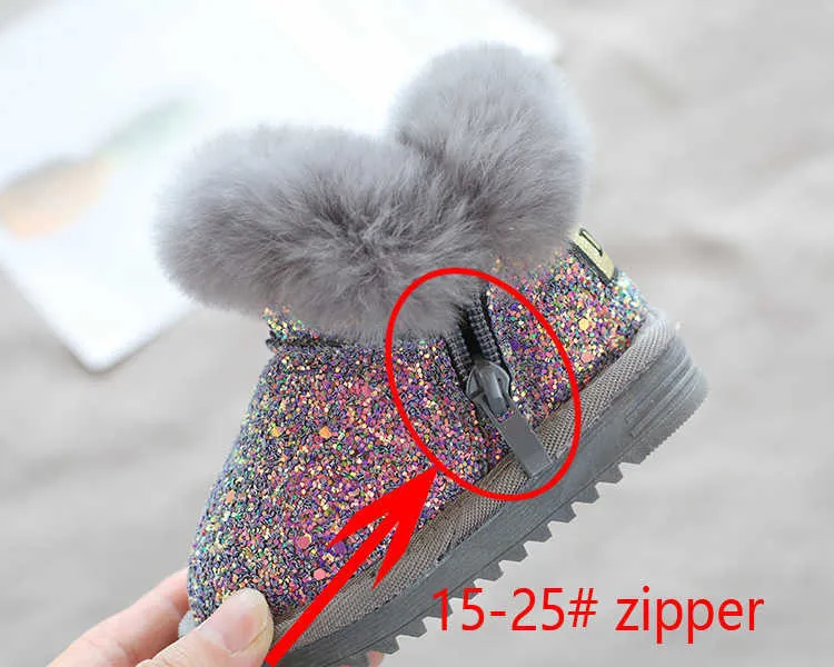 Kinderen Sneeuw 0-10 Jaar voor Baby Roze Meisjes Kinderen Winterschoenen Warm Pluche Mode Platform Korte Laarzen Zwart Grijs_voghion.com