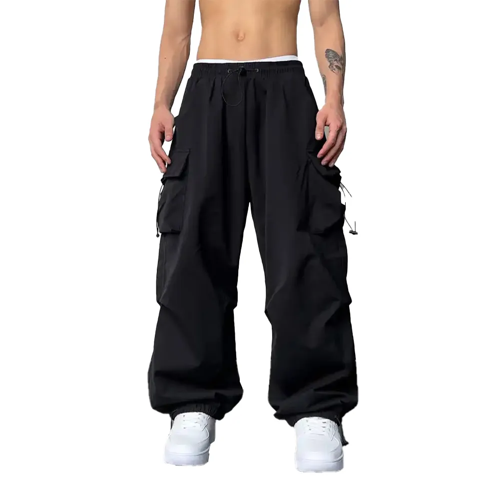 Herrenhose Männer Streetwear Vintage Y2k Hip Hop Wide Bein Jogger Baggy Casual Jogginghose Klassische Übergroße Fracht Fallschirm_voghion.com