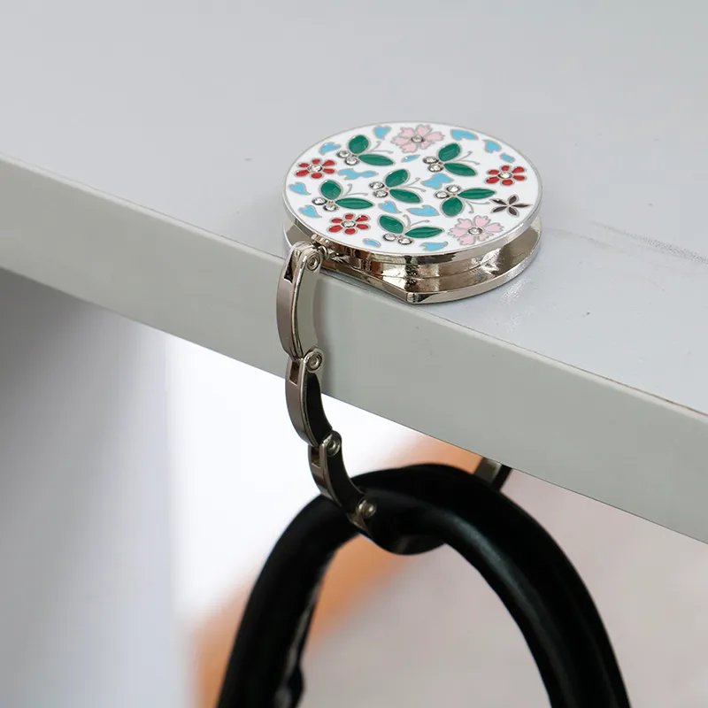 1 gancio pieghevole per borsa a forma di fiore, in metallo, per appendere borse, accessori, fai da te_voghion.com