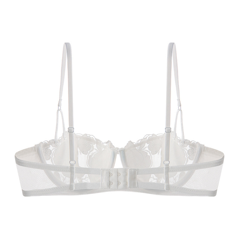 Roupas femininas Nova lingerie estilo francês sexy rosa bordado renda roupa íntima seios grandes emagrecimento anti-flacidez sutiã tamanho grande_voghion.com