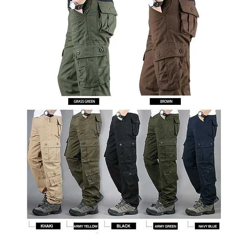 Tactical Cargo Männer Baumwolle Overalls Outdoor Arbeitshosen Große Größe Herrenbekleidung Camo Wanderhosen W250715_voghion.com
