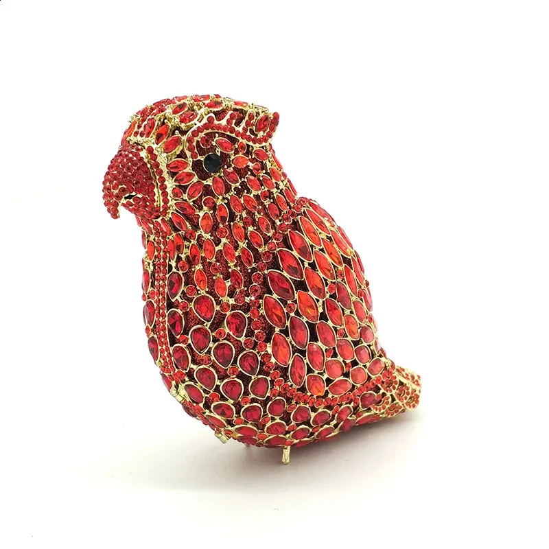 Ladies handbag Bridal wedding women evening party bag dias bird parrot clutches elegant crystal purse 240731_voghion.com