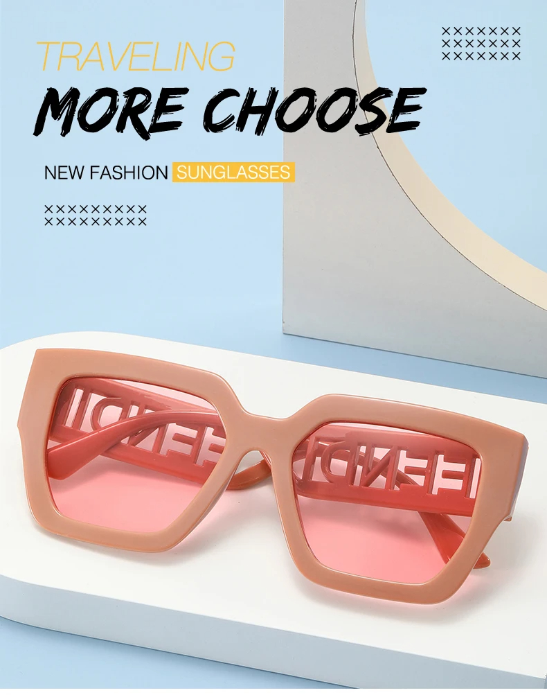 Brand Designer Women Sun Glasses  Trendy Oversized Square Men Sunglasses Retro Hollowed Letter Eyewear UV400 Goggles_voghion.com