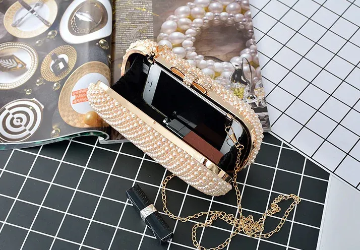 Perlen-clutch Abendtasche Elegante Party-tasche Für Damen Mädchen_voghion.com