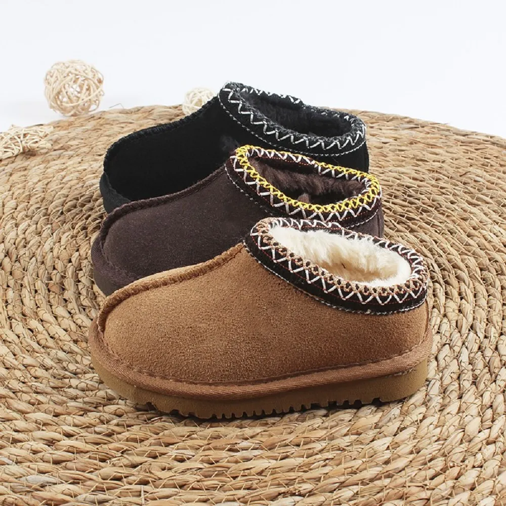 Tasman Slippers Toddler Plush Slide Australia Snow Children Shoes Winter Kids Boots Classic Mini Boot Baby Fur Booty_voghion.com