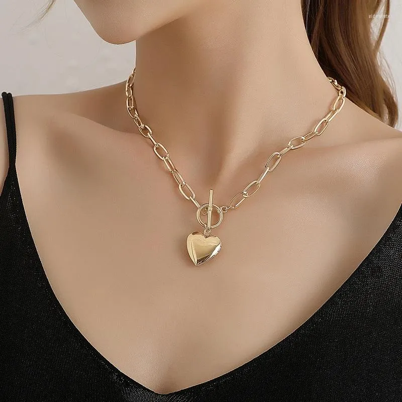 Collane con ciondolo Rock Choker Cuore Collana Catena a strati sul collo con lucchetto Gioielli punk Chiave Lucchetto per regalo donna_voghion.com
