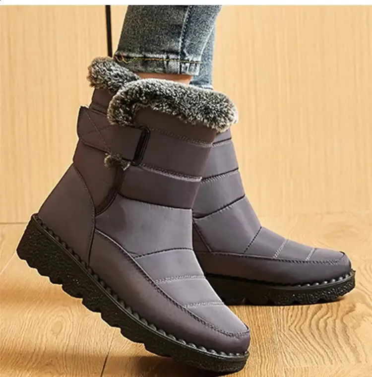 Botas femininas de neve macias com plataforma de pele para manter o calor Botas femininas plus size Botas Mujer Sapatos de inverno 240826_voghion.com