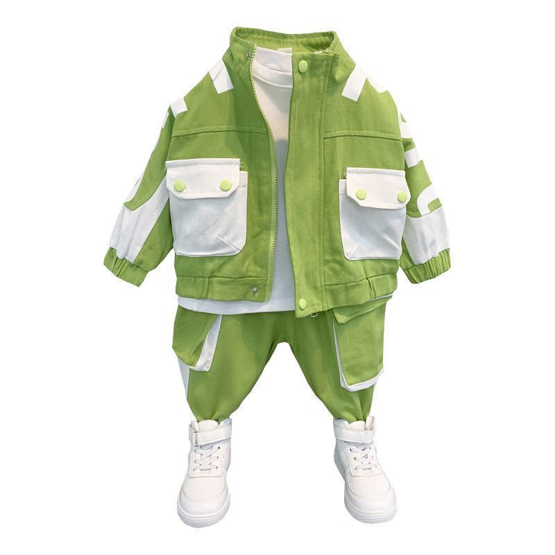 Boys Workwear Suits 2024 Spring Children’s Sportswear Children’s Clothing Street Fashion Autumn Spring And Autumn Style Trendy Baby Leisure