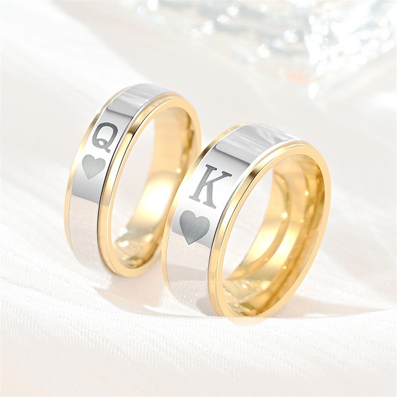 New Couple Hip Hop Personalized Design Sense Titanium Steel Men's and Women's Ring Small Handmade Jewelry_voghion.com