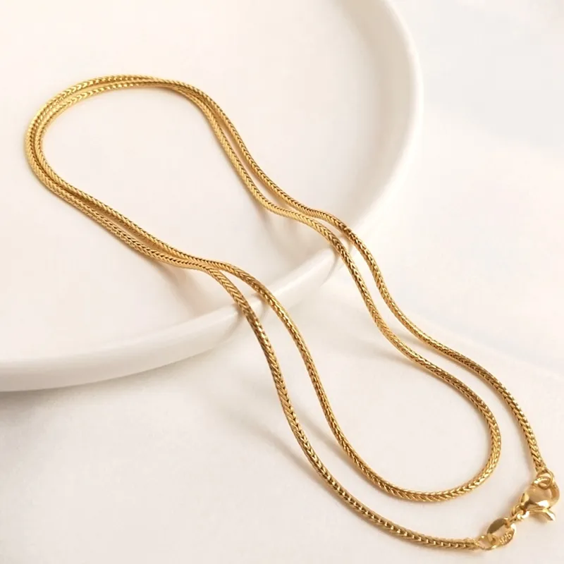 Chaînes plaquées or véritable, rétention de couleur, 60 cm de long, collier, accessoires de fabrication de bijoux, accessoires de bijouterie_voghion.com