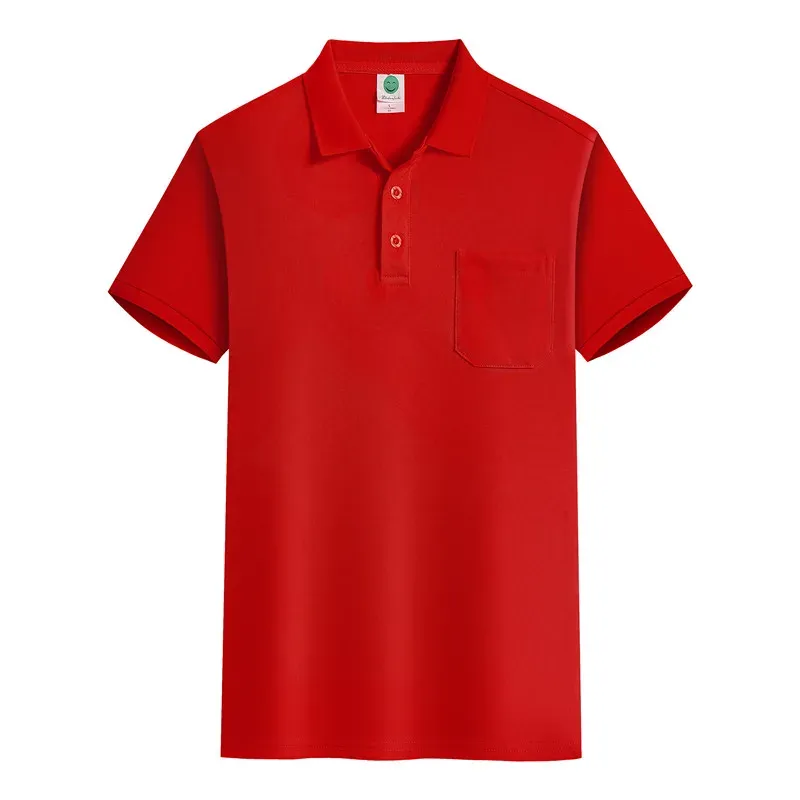 summer Busin Casual Slim Polos With Pocket For Women and Men Solid Breathable Chic Female And Males Short Polo Shirts_voghion.com