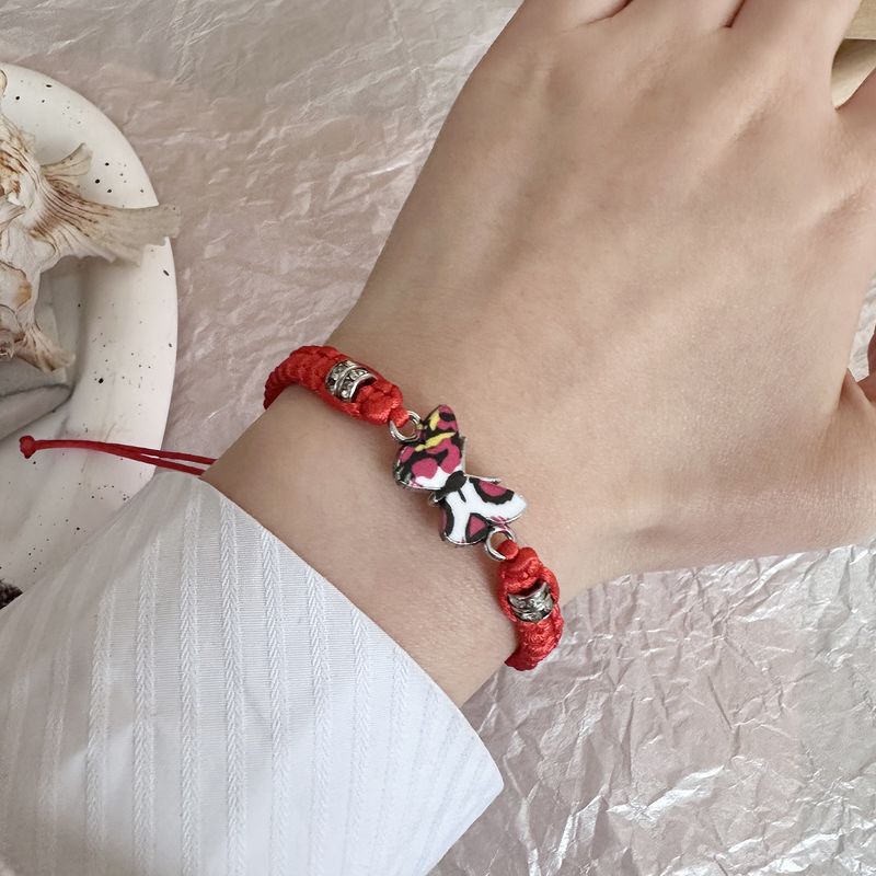 Antieke handgeweven vlinderarmband voor dames in retrostijl, eenvoudig en veelzijdig, verstelbare handgeknoopte sieraden_voghion.com