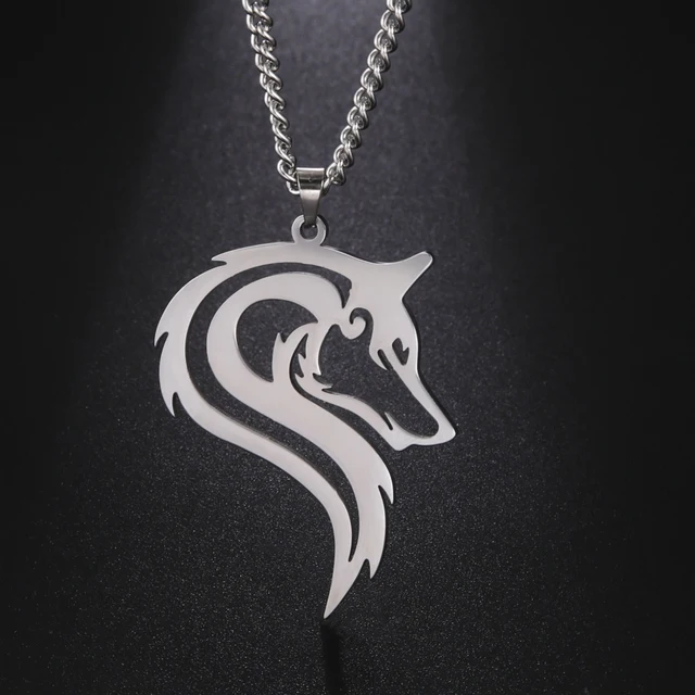 Fashion Wolf Necklace Animal Chain Grassland Sirius Gift For Woman Man Kid Child Stainless Steel Gold Color Pendant Jewelry_voghion.com