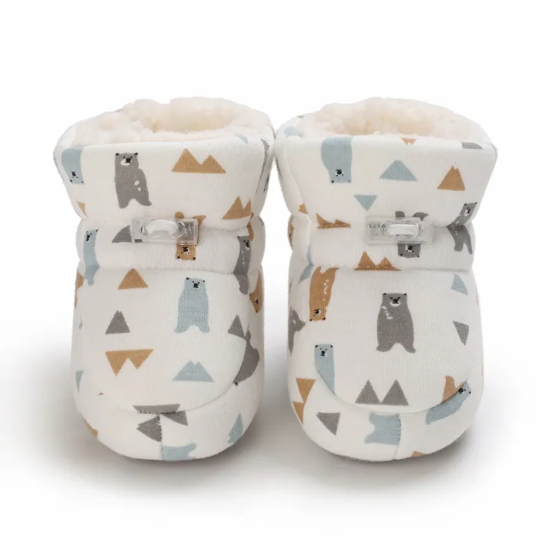 Bebê antiderrapante recém-nascido criança sapatos inverno infantil enfant algodão neve multicolorido desenho animado pequeno cutefeet crianças botas 0-18_voghion.com