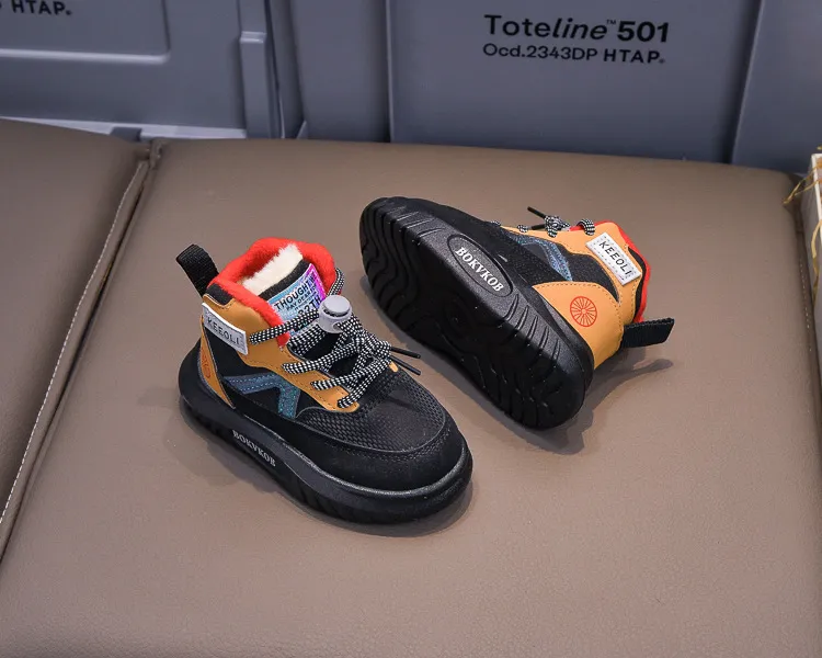 Caldi stivali da neve per bambini da 1 a 8 anni, alla moda, per bambini e bambine, in cotone, con tacco alto, taglie 21 - 30_voghion.com