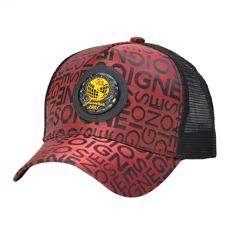Pălărie versatilă la modă pentru bărbați, cu etichetă imprimată cu alfabet european, model baseball i, stil hip hop, cu limbă de rață_voghion.com