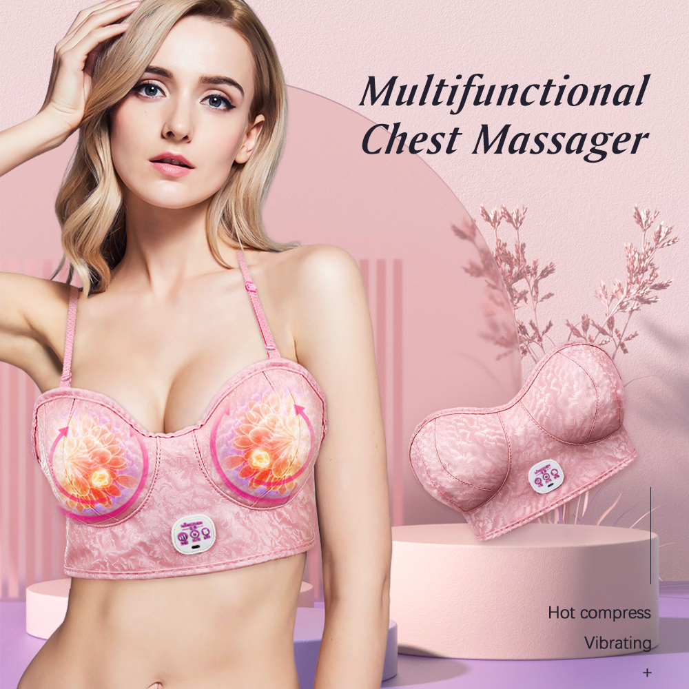 Electric Breast Massage Wireless Hot Compress Vibration Massage Enhancer Stimulator Device Prevent Sagging Breasts Massager_voghion.com