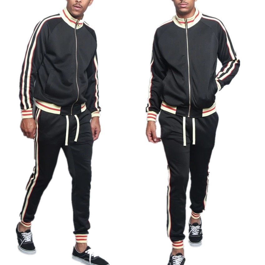 Autumn and winter new color matching for men's casual sports stand up collar zippered cardigan running sportswear hoodie_voghion.com