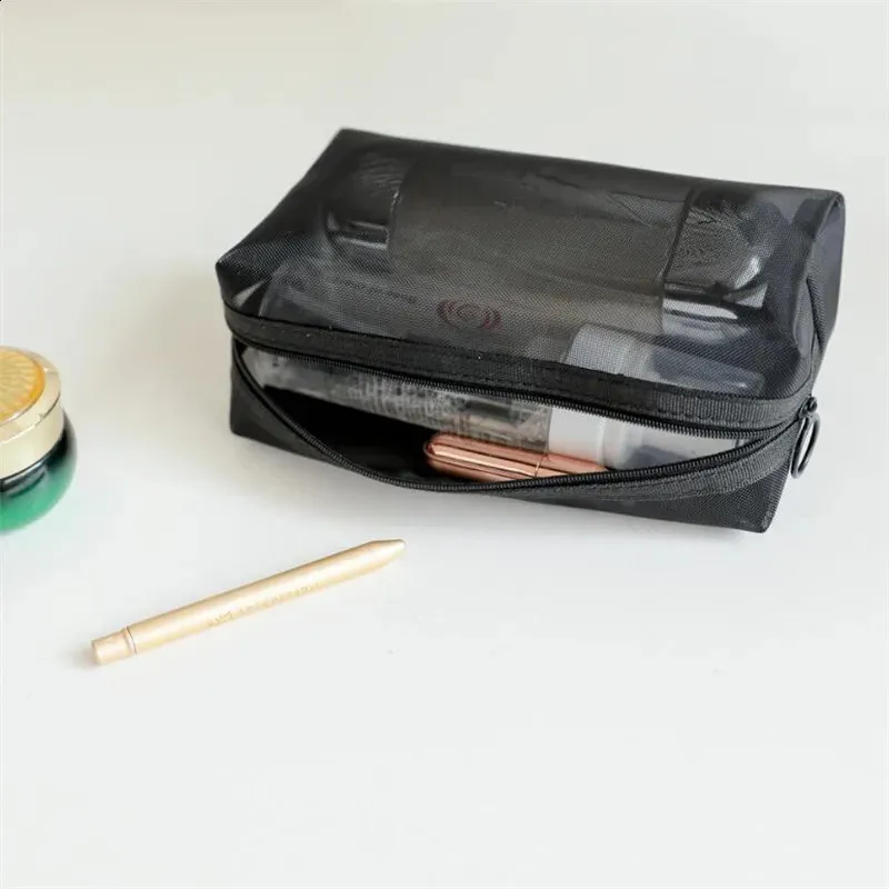 1ks dámská/pánská/průhledná kosmetická taška, cestovní organizér, módní malá/velká černá toaletní taška, pouzdro na make-up_voghion.com