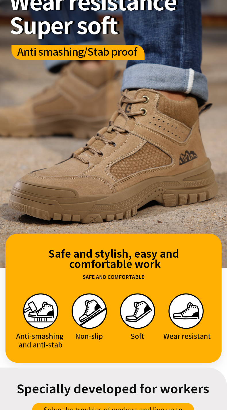 GUYISA Sicherheitsschuhe Herren Schweißerschuhe Sicherheitsstiefel Stahlkappe Anti-Smashing Anti-Stabbing CN36-46 3115F_voghion.com