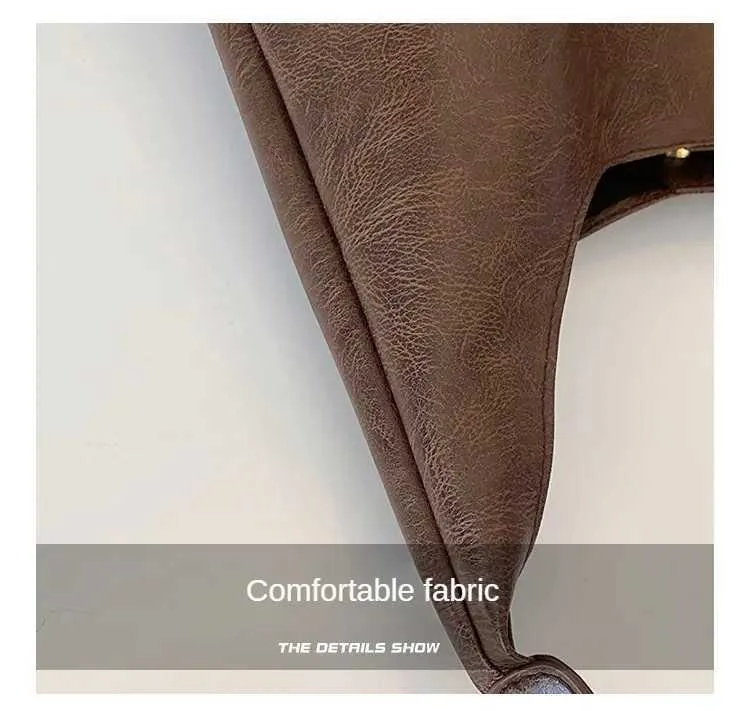 Lightweight PU soft leather large capacity womens shoulder lower arm buckle casual style makeup bag Y241123_voghion.com