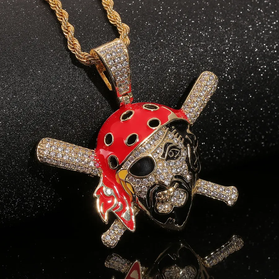 Smiley Face Pendant Necklace With Diamond Micro Inlay For Unisex_voghion.com