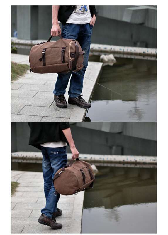 Canvas Men's Trendy Student Youth Travel Bag, Computer Large Capacity Backpack, Crossbody Bag_voghion.com