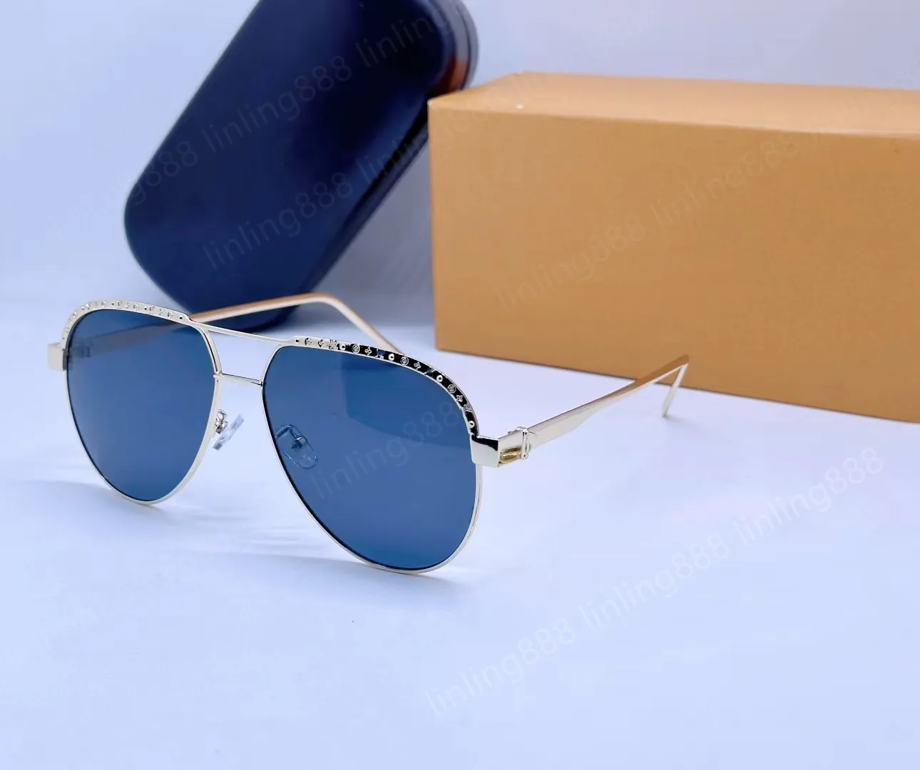 2023 Fashion Classic Pilot sunglasses for women men Metal Oval Gold Frame UV400 Designer Vintage Style Attitude_viptrois.com