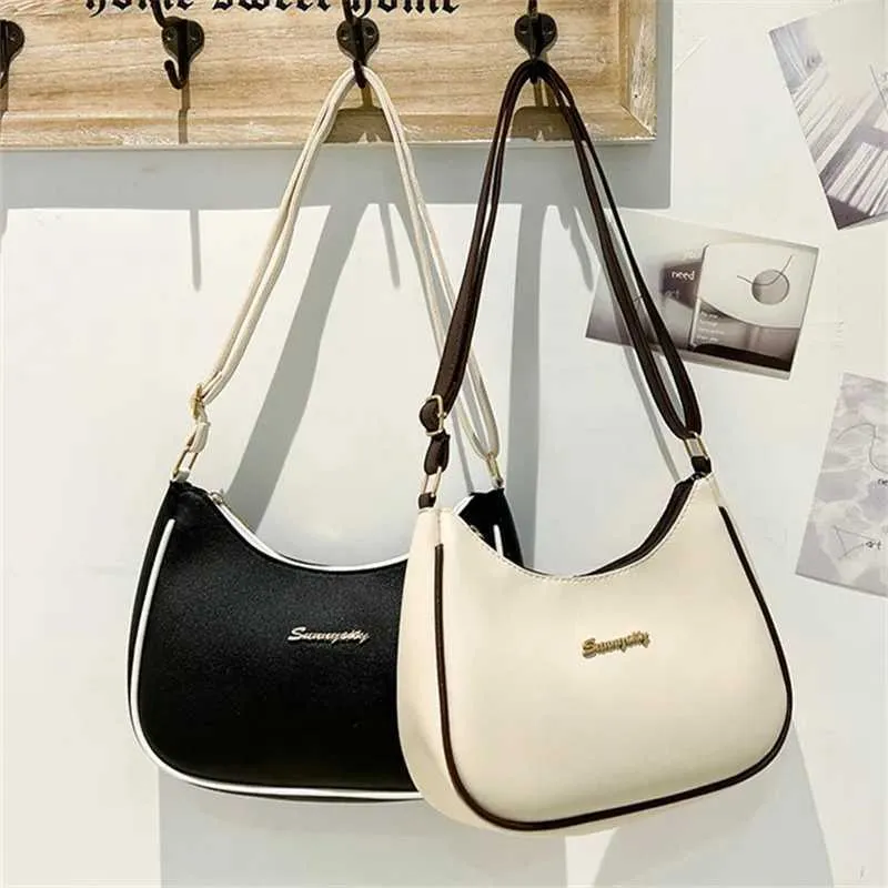 Schicke Damenhandtaschen, einzelne Umhängetasche für Frauen, stilvolle verstellbare Schultergurte, Unterarmtasche aus PU-Leder_voghion.com