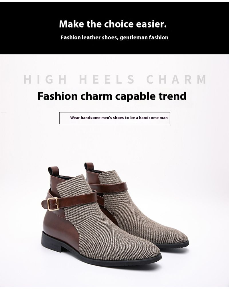 Große High-Top-Schuhe, trendige Lederstiefel für Herren in koreanischer Version, personalisierte britische Freizeitstiefel mit Schnalle_voghion.com