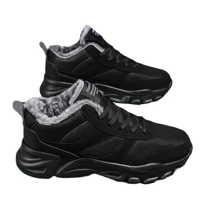 Mocassins de sport pour hommes, chaussures d'hiver chaudes avec doublure en fourrure, légères et décontractées, pour la marche et l'extérieur, 241205_voghion.com