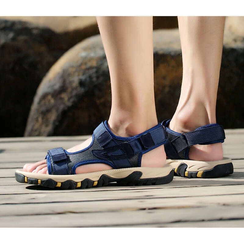 Mens Sandals,Beach Vietnam Shoes,Summer Braided Strap,Magic Strap,Toe Cover,Oversized Outdoor Casual_voghion.com