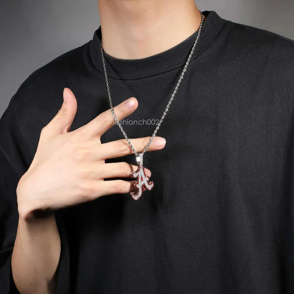 Öltropfen Buchstabe mit Hip Hop Nischendesign Anhänger Schmuck Accessoires Halskette Moissanit Diamant Gold Sier Cuban_voghion.com