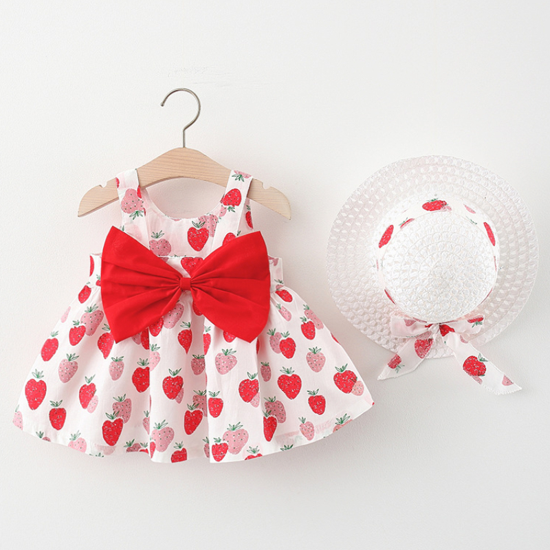 Newborn Baby Girl Dresse Summer Flower Printed Bows Princess Dress For Baby Cute Cotton Clothes Kids_voghion.com